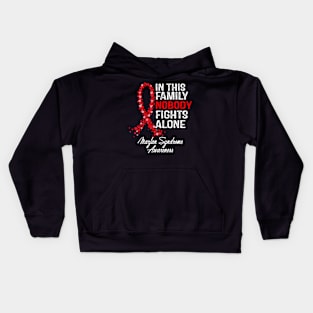 Marfan Syndrome Awareness In This Family Nobody Fights Alone Kids Hoodie